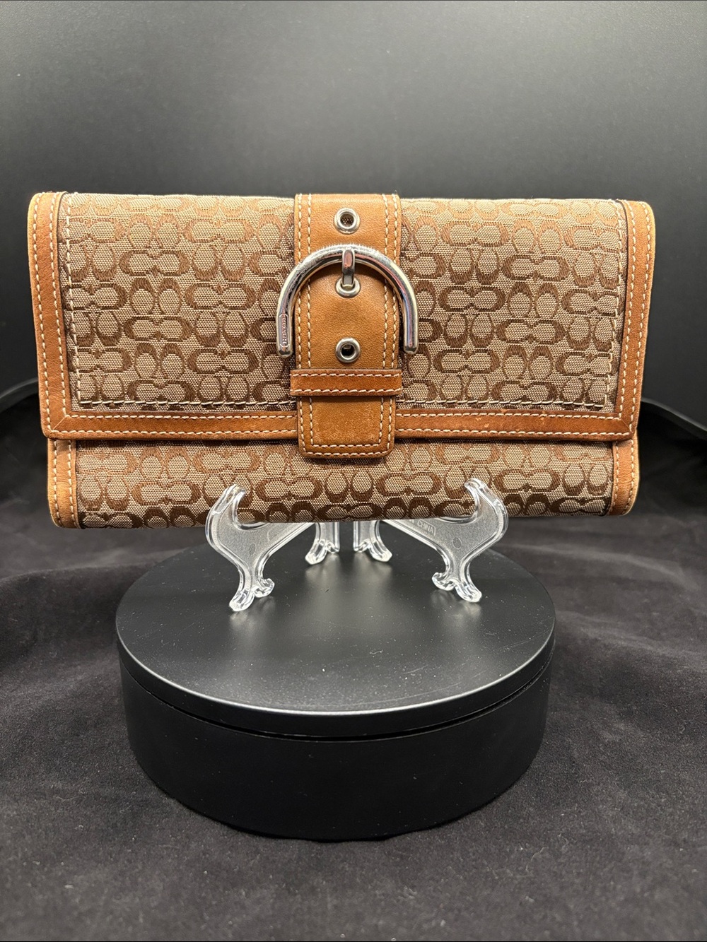 Y2K Coach Soho Signature Jacquard Canvas Buckle Wallet and Checkbook insert VGUC - Picture 3 of 17